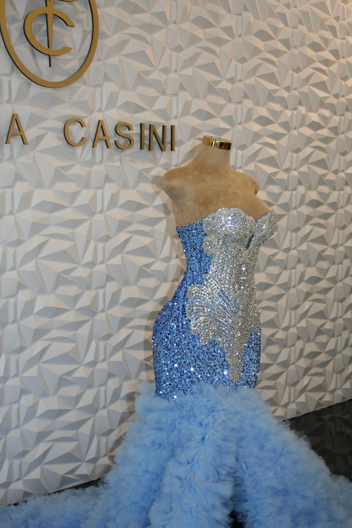 Blue & Iridescent gown