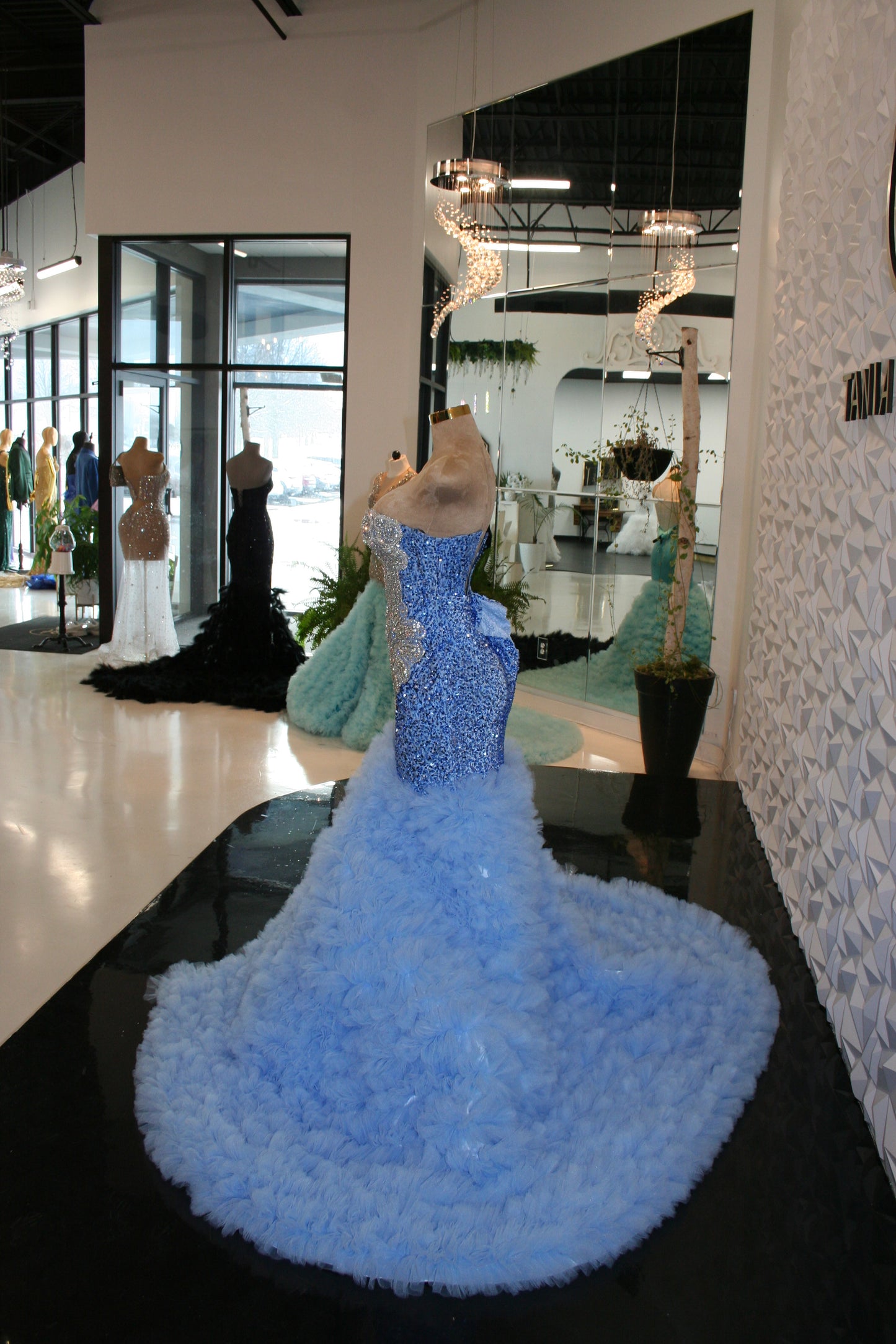 Blue & Iridescent gown