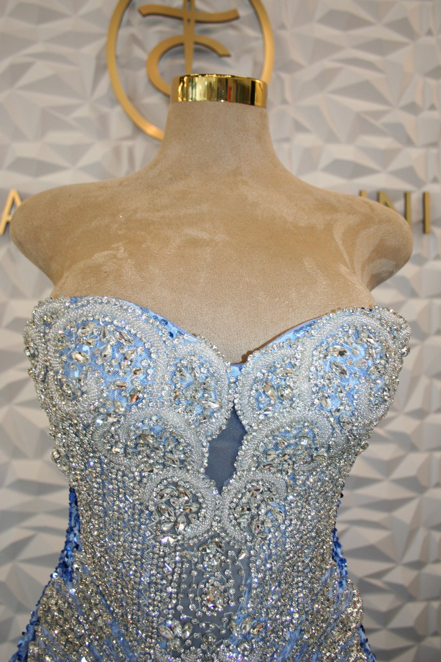 Blue & Iridescent gown