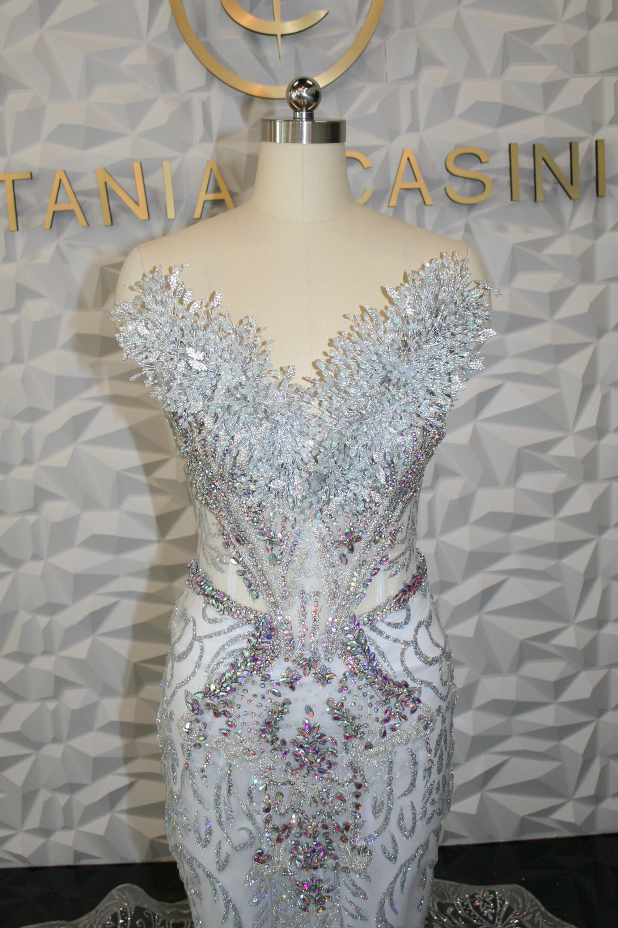 Silver Iridescent Crystalina Dress