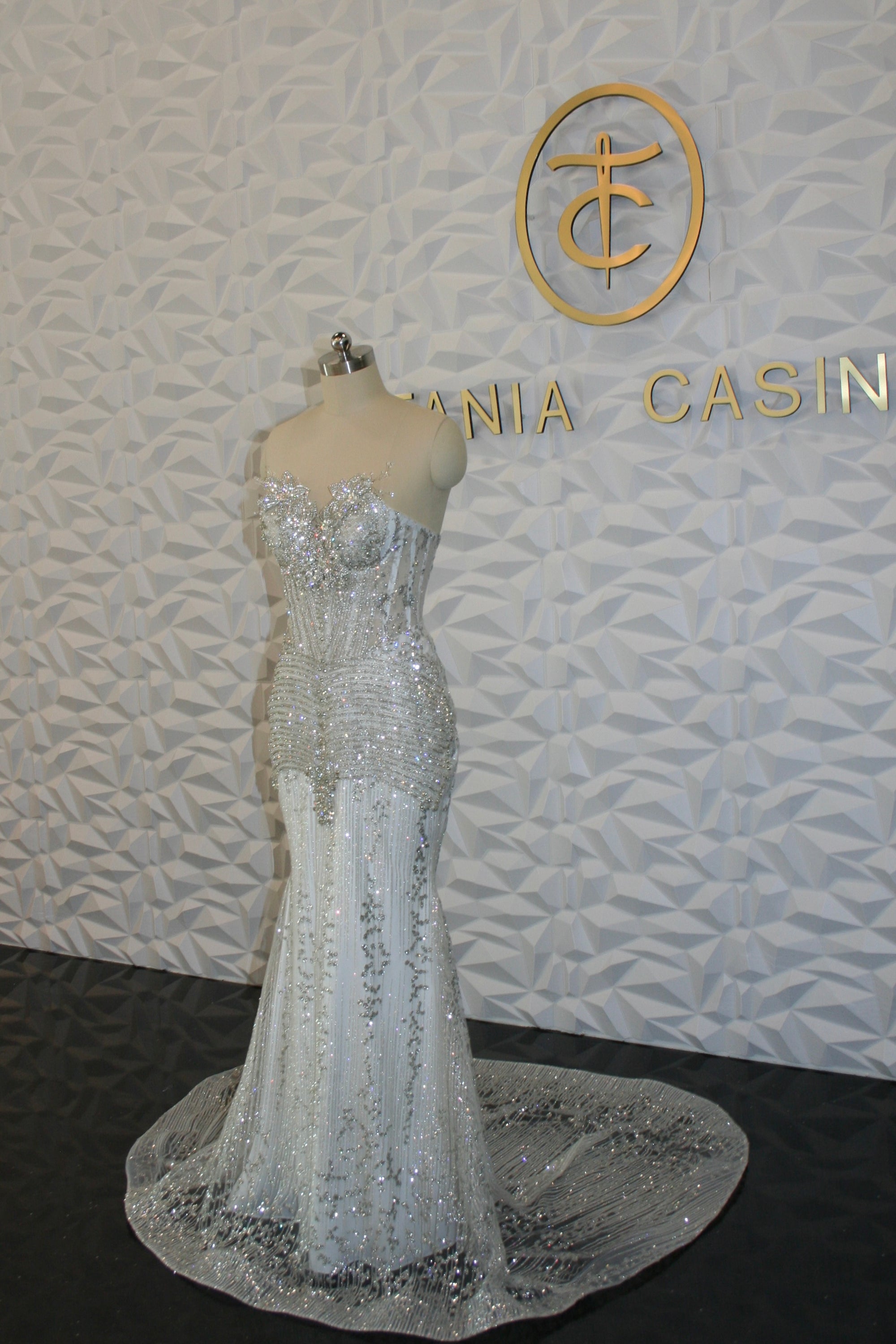 Silver Iridescent Crystalina Dress