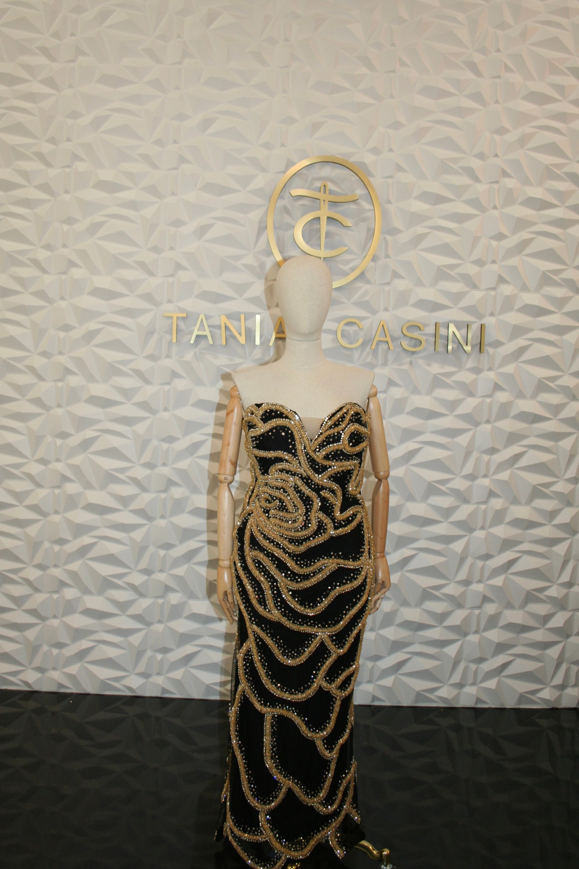 Black & Gold Rose Dress – Tania Casini Black & Gold Rose Dress – Tania Casini