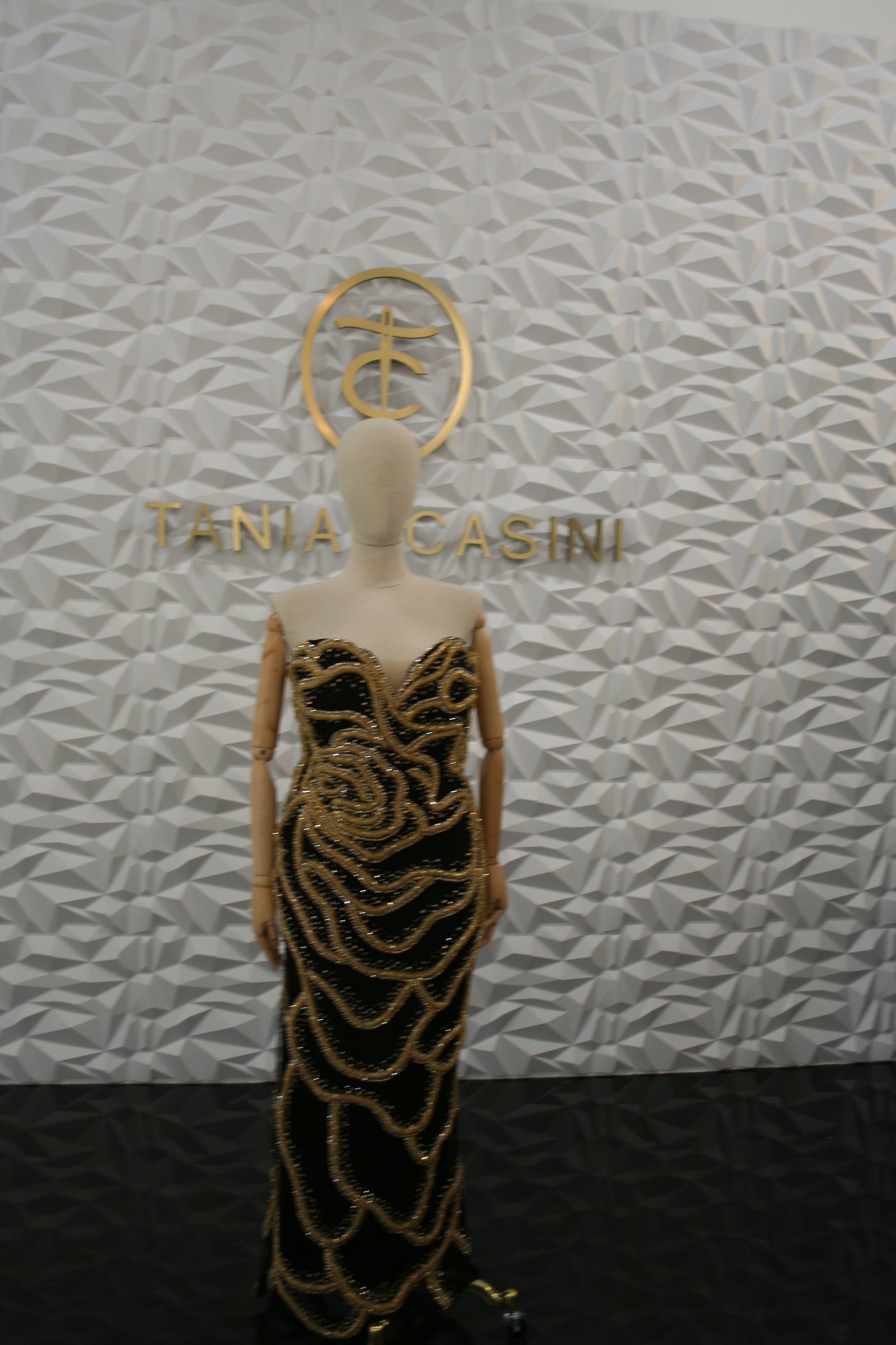 Black &amp; Gold Rose Dress
