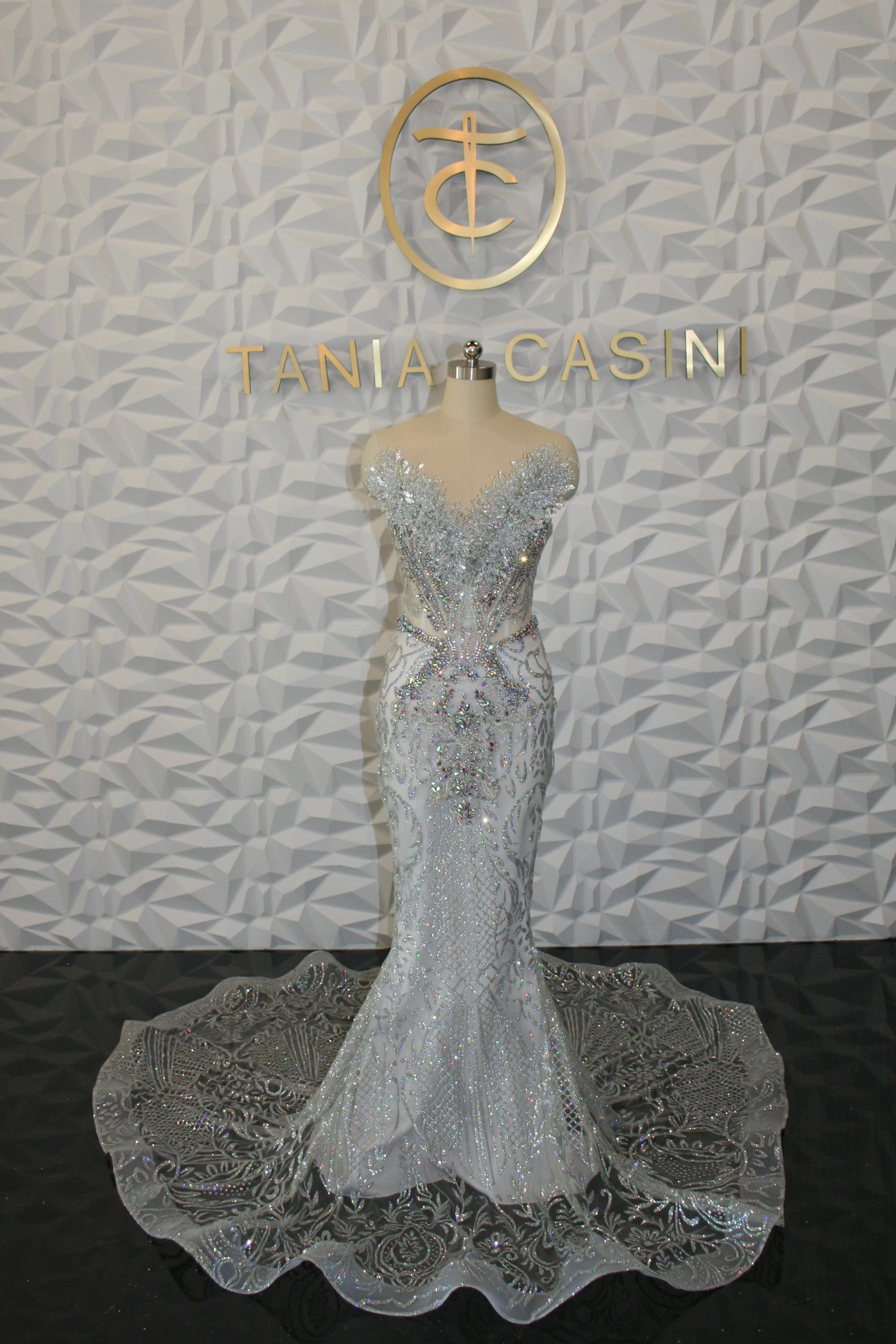Silver Iridescent Crystalina Dress